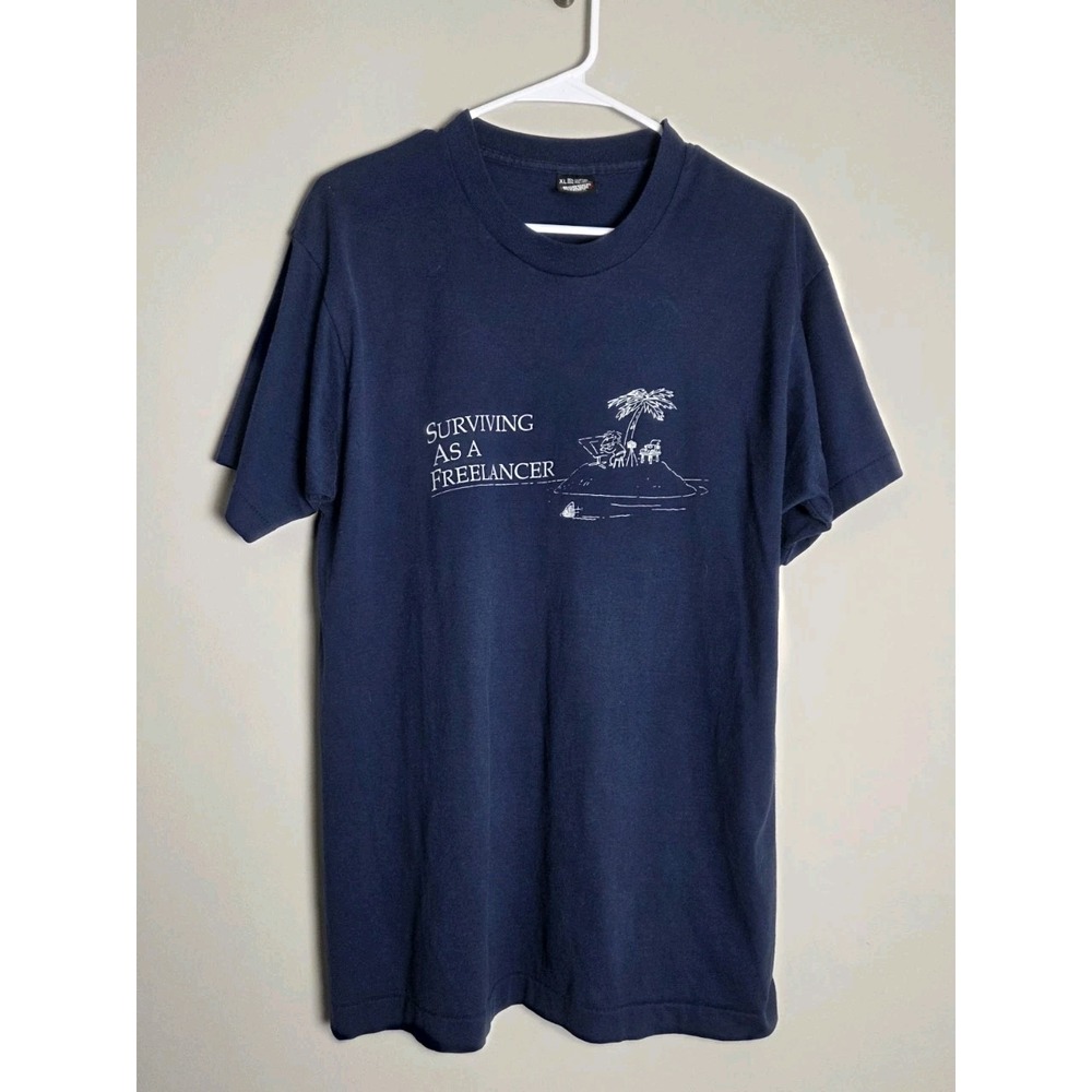 Vintage 80s/90s Screen Stars‎ Best "Surviving as a Freelancer" T-Shirt - XL